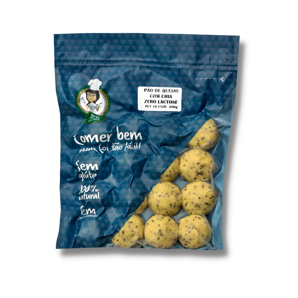 PÃO DE QUEIJO COM CHIA CRU 400G