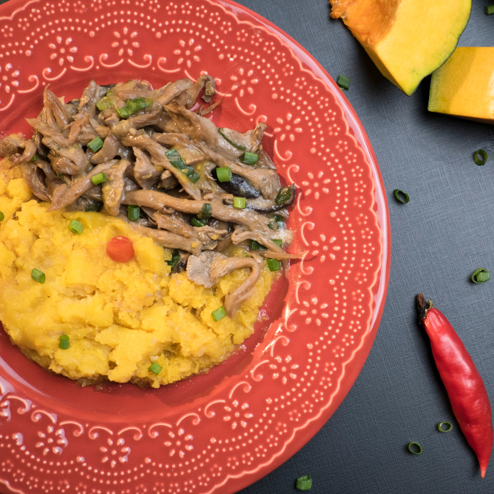 ESCONDIDINHO DE SHIITAKE E SHIMEJI COM PU...