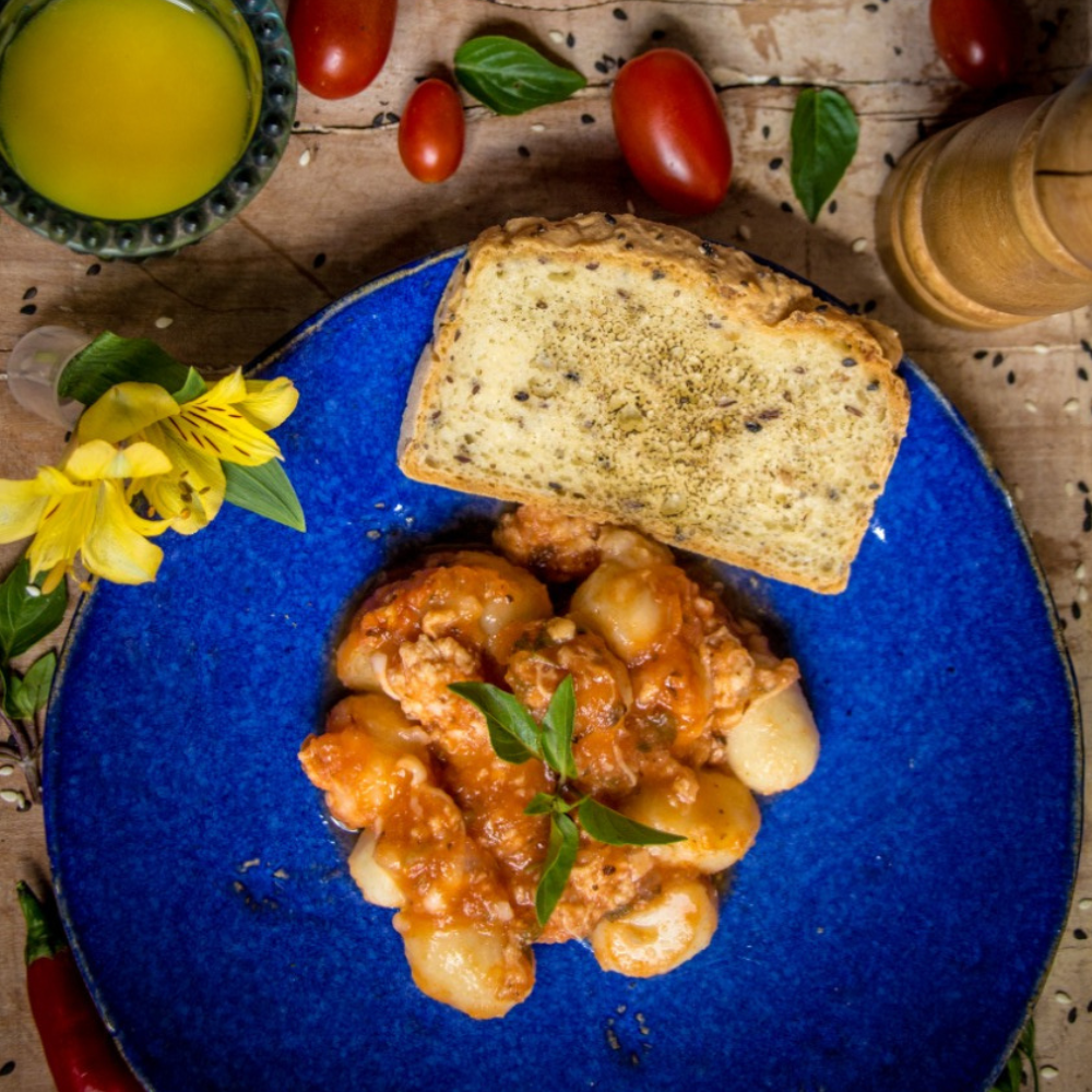 NHOQUE DE BATATA DOCE COM FRANGO 350G